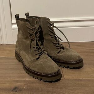 Vince Canaria Olive Green Lug Sole Boots
